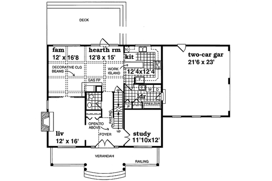 Floor Plan - Main Floor for Traditional House Plan #47-336 - 4 bed, 2.5 bath