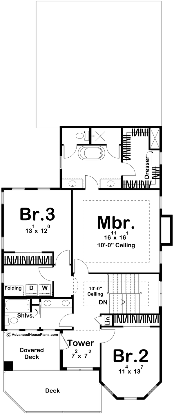 Architectural House Design - Modern Floor Plan - Upper Floor Plan #455-638