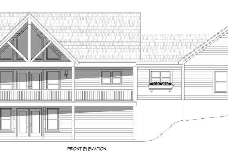 House Design - Exterior - Front Elevation 3 for Farmhouse House Plan #932-1013 - 2 bed, 3 bath