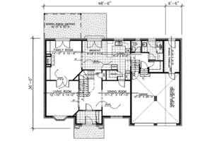 Floor Plan - Main Floor for Colonial House Plan #138-280 - 4 bed, 2.5 bath