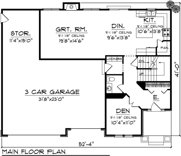 Architectural House Design - European Floor Plan - Main Floor Plan #70-1100