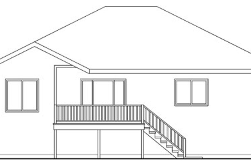 Home Plan - Exterior - Rear Elevation for Country House Plan #124-593 - 3 bed, 2 bath