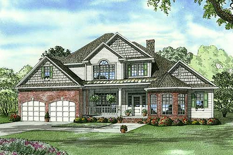 Architectural House Design - European Exterior - Front Elevation Plan #17-1181