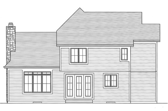 Exterior - Rear Elevation for Craftsman House Plan #46-470 - 4 bed, 2.5 bath