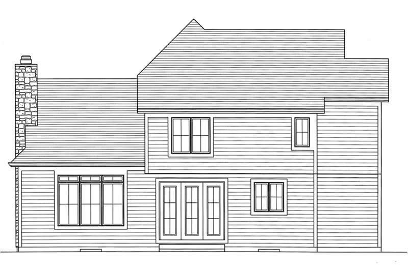Architectural House Design - Exterior - Rear Elevation for Craftsman House Plan #46-470 - 4 bed, 2.5 bath
