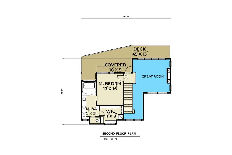 Architectural House Design - Floor Plan - Upper Floor for Contemporary House Plan #1070-265 - 3 bed, 3.5 bath