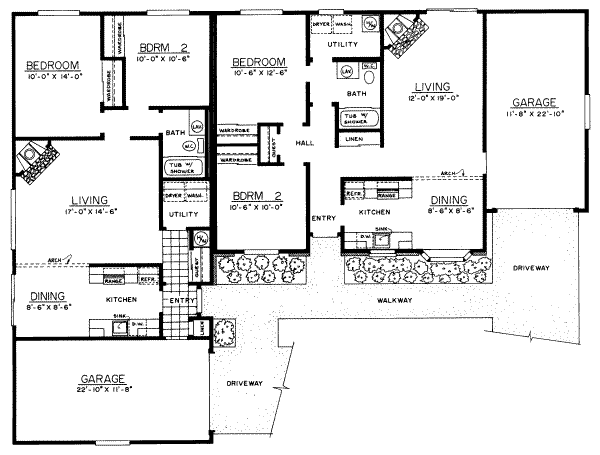 Ranch Floor Plan - Main Floor Plan #303-419