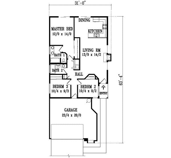 Traditional Floor Plan - Main Floor Plan #1-1131