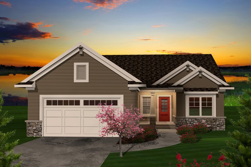 Home Plan - Ranch Exterior - Front Elevation Plan #70-1111