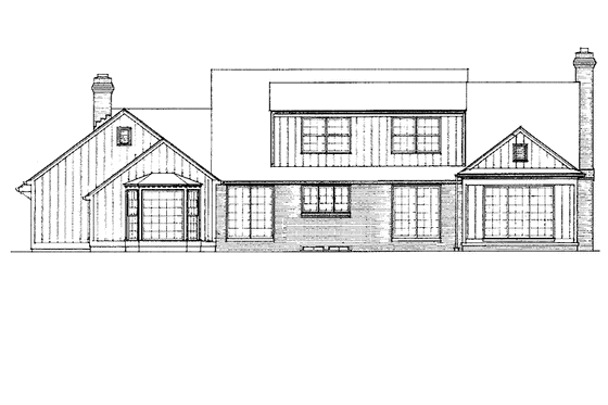 Exterior - Rear Elevation House Plan #72-635 - 4 bed, 2.5 bath