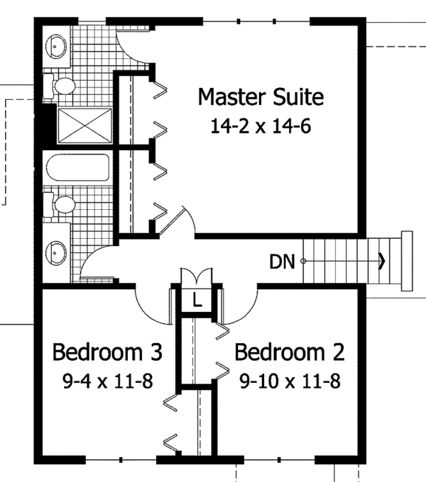 House Design - Colonial Floor Plan - Upper Floor Plan #51-699