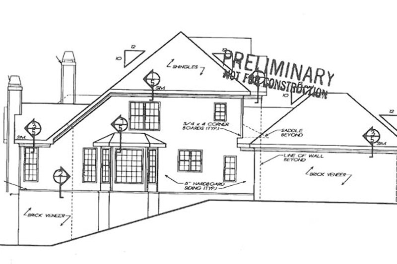 House Blueprint - Exterior - Other Elevation 1 for Traditional House Plan #927-792 - 4 bed, 3 bath