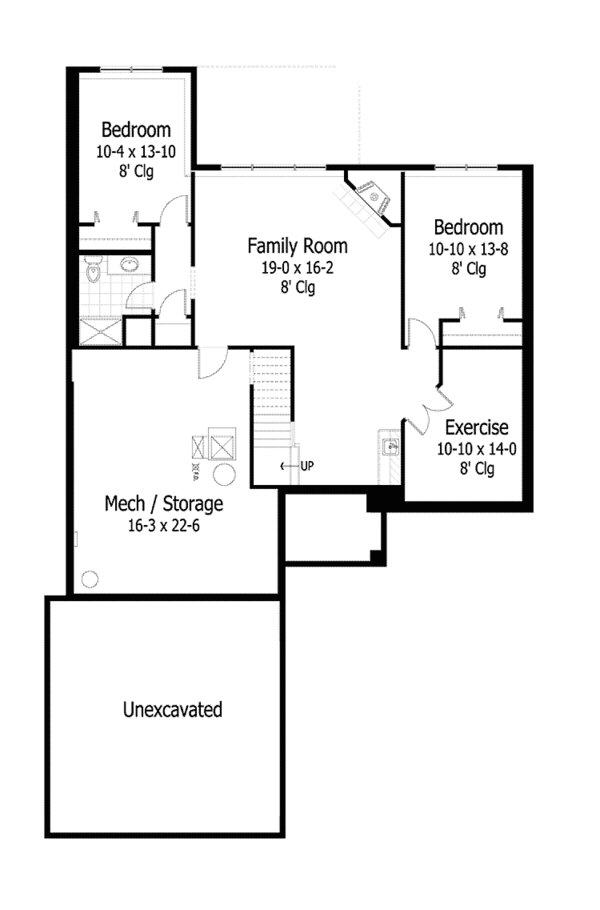 Dream House Plan - Ranch Floor Plan - Lower Floor Plan #51-1078