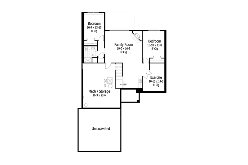 Dream House Plan - Floor Plan - Lower Floor for Ranch House Plan #51-1078 - 3 bed, 2.5 bath