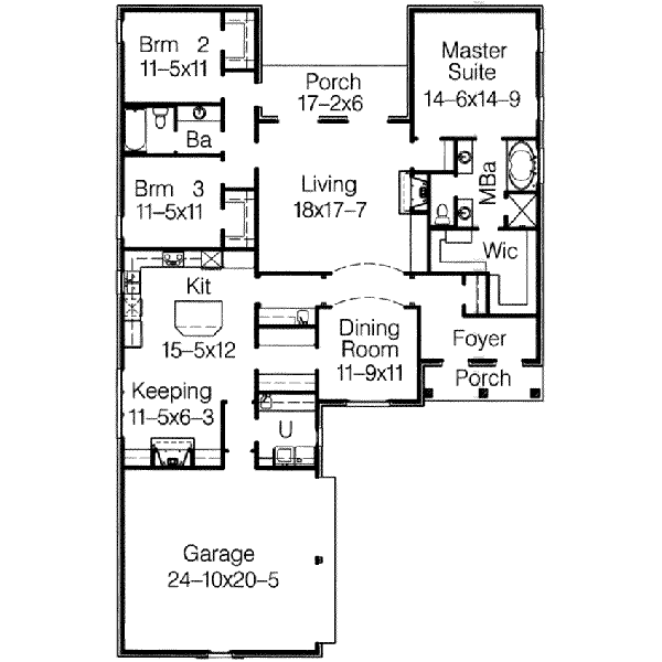 House Blueprint - European Floor Plan - Main Floor Plan #15-278