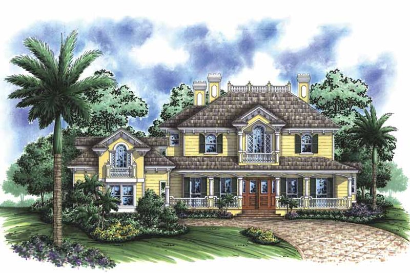 Dream House Plan - Exterior - Front Elevation 3 for Adobe / Southwestern House Plan #1017-96 - 4 bed, 5 bath