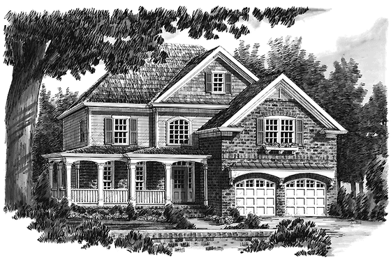 Exterior - Front Elevation 3 for Country House Plan #927-736 - 3 bed, 2.5 bath