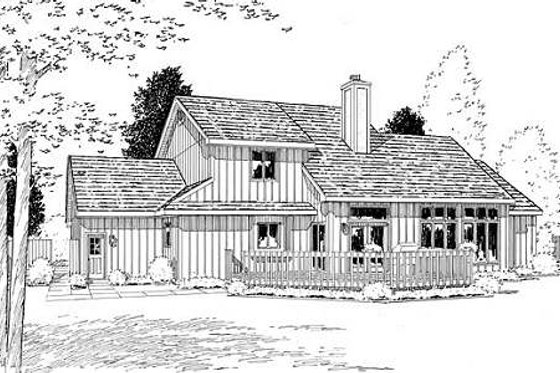Exterior - Rear Elevation for Traditional House Plan #312-315 - 4 bed, 3.5 bath