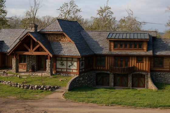 Exterior - Rear Elevation for Craftsman House Plan #921-4 - 3 bed, 4 bath