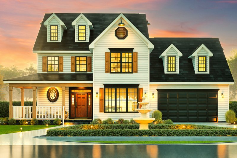 Architectural House Design - Exterior - Front Elevation 5 for Farmhouse House Plan #54-666 - 3 bed, 2.5 bath