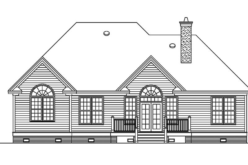 Home Plan - Exterior - Rear Elevation 1 for Ranch House Plan #929-633 - 3 bed, 2 bath