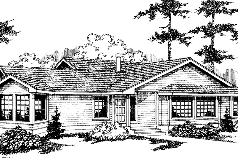 Home Plan - Country Exterior - Front Elevation Plan #60-663