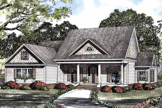 Exterior - Front Elevation 3 for Classical House Plan #17-3181 - 3 bed, 2 bath