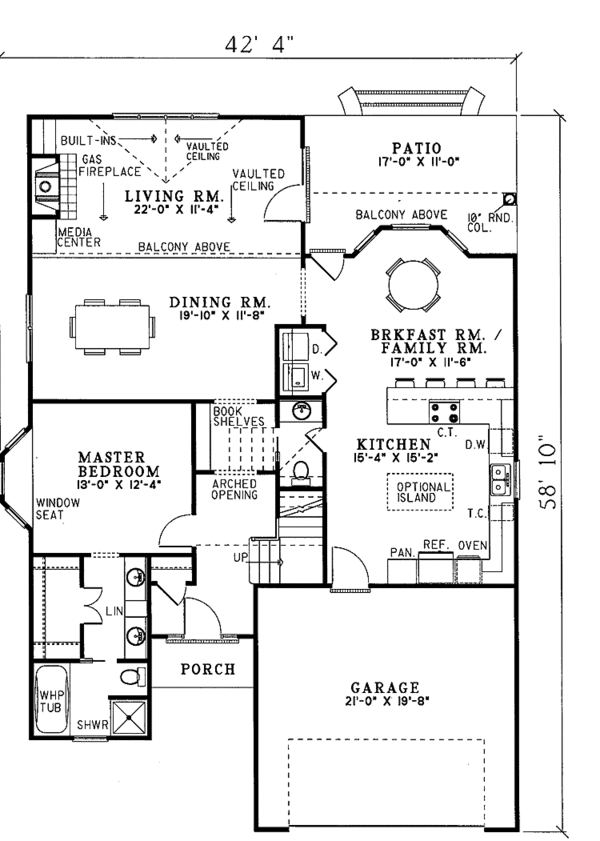 House Plan Design - Country Floor Plan - Main Floor Plan #17-2689