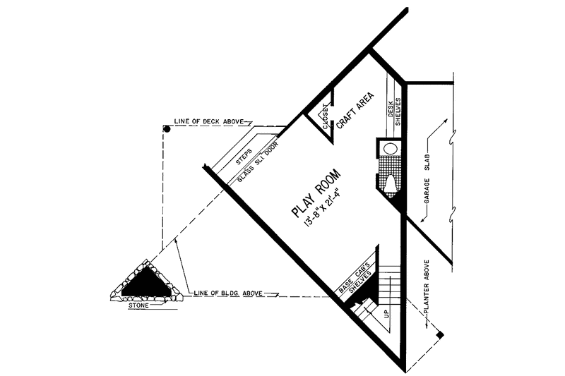 Dream House Plan - Floor Plan - Lower Floor for Contemporary House Plan #72-1060 - 3 bed, 2 bath