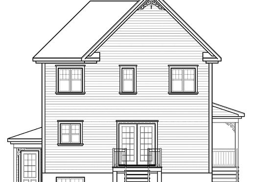 Exterior - Rear Elevation for Country House Plan #23-2503 - 4 bed, 2.5 bath