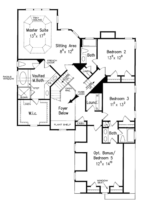 Country Floor Plan - Upper Floor Plan #927-868