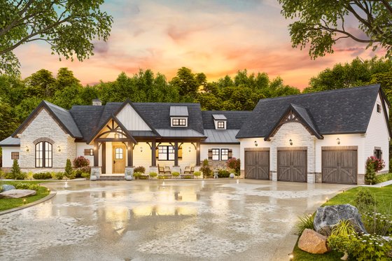 Exterior - Front Elevation 4 for Craftsman House Plan #119-426 - 3 bed, 3.5 bath