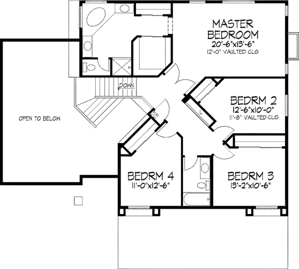 House Plan Design - Mediterranean Floor Plan - Upper Floor Plan #320-976