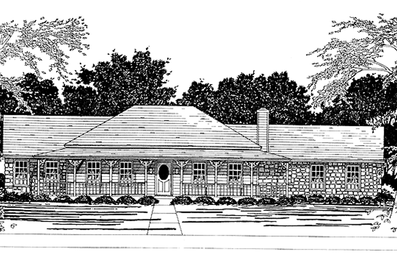 Architectural House Design - Ranch Exterior - Front Elevation Plan #472-58
