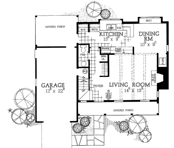 House Blueprint - Country Floor Plan - Main Floor Plan #72-950