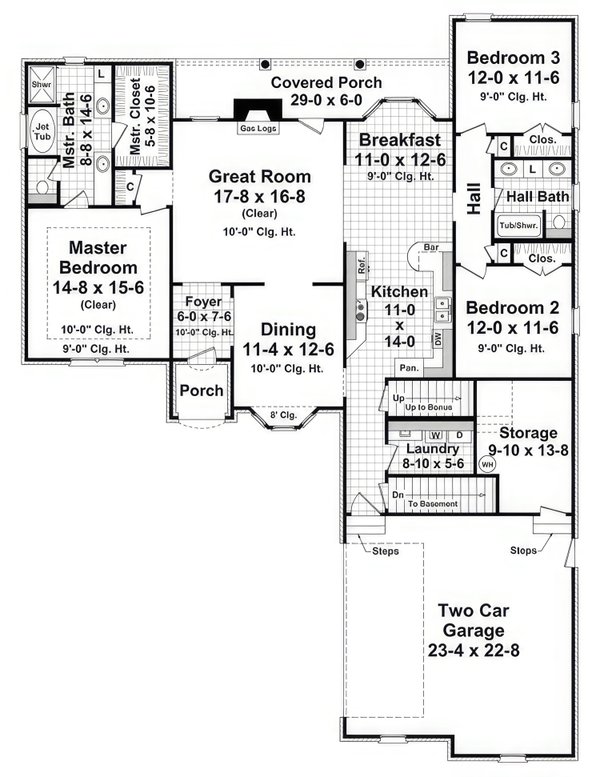 European Floor Plan - Main Floor Plan #21-575