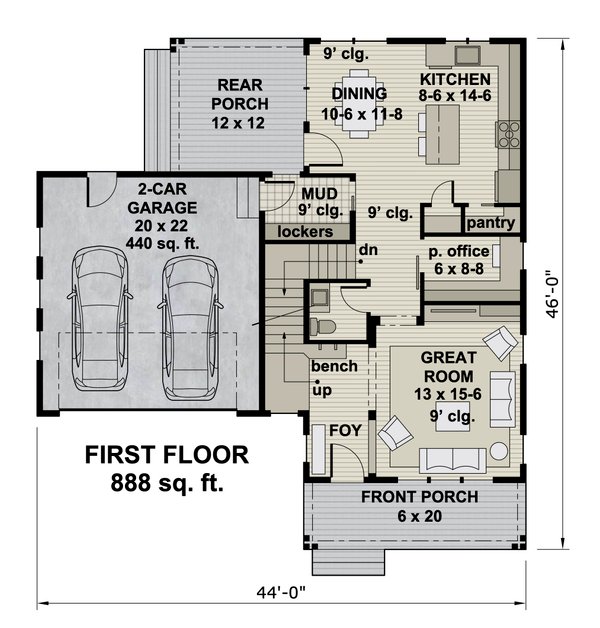 Dream House Plan - Craftsman Floor Plan - Main Floor Plan #51-1187
