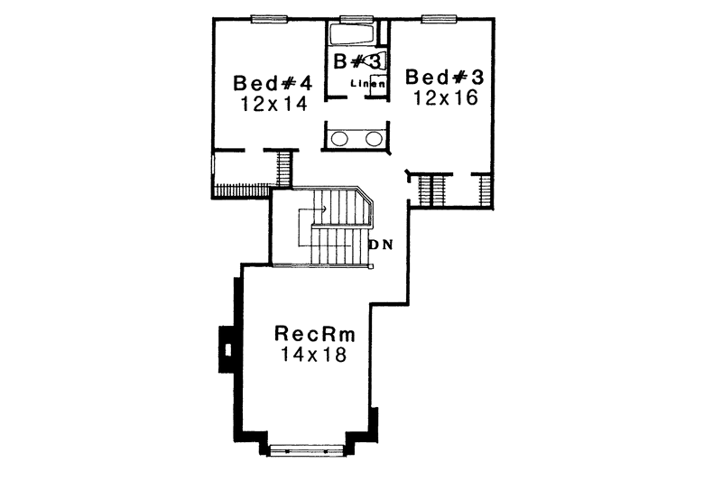 Dream House Plan - Floor Plan - Upper Floor for Traditional House Plan #310-1086 - 4 bed, 3.5 bath