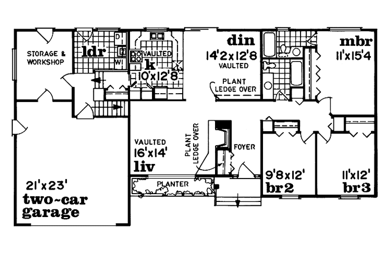 Home Plan - Floor Plan - Main Floor for Country House Plan #47-759 - 3 bed, 2 bath