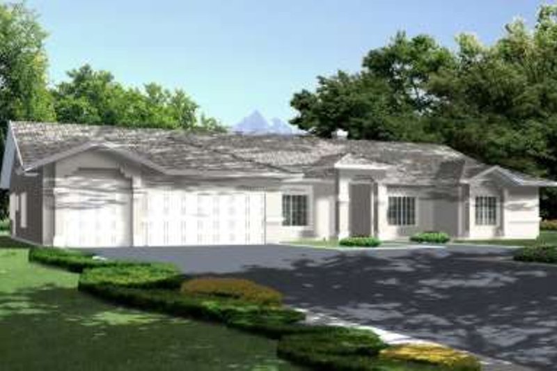 House Plan Design - Adobe / Southwestern Exterior - Front Elevation Plan #1-663