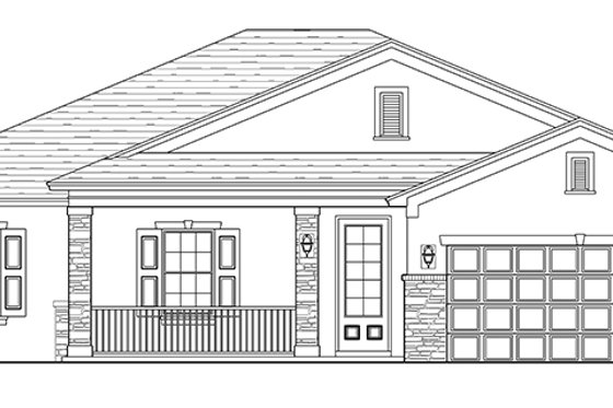 Exterior - Front Elevation 4 for Traditional House Plan #1058-118 - 3 bed, 2 bath