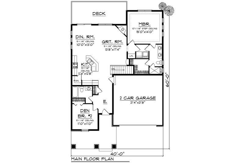 Home Plan - Floor Plan - Main Floor for Ranch House Plan #70-1514 - 3 bed, 3 bath