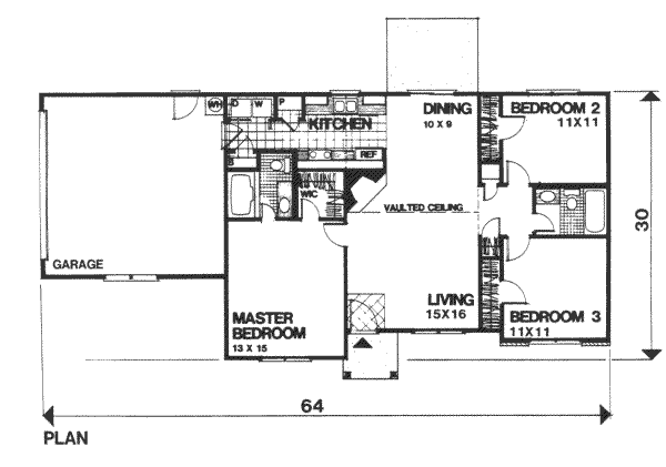 Ranch Floor Plan - Main Floor Plan #30-121