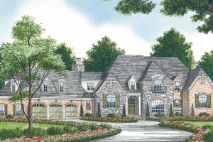 Architectural House Design - Exterior - Front Elevation for Country House Plan #453-466 - 5 bed, 6 bath