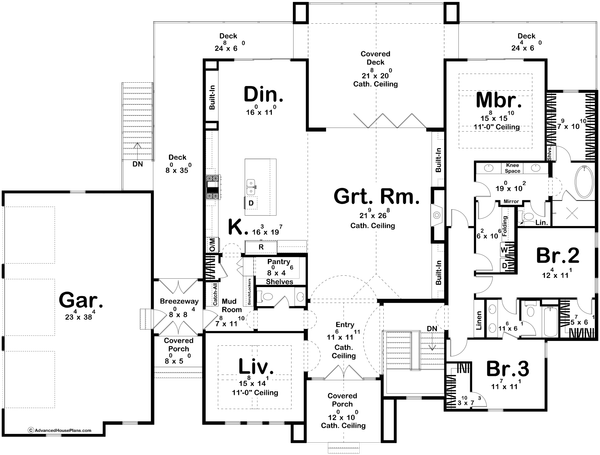 Dream House Plan - Beach Floor Plan - Main Floor Plan #455-685