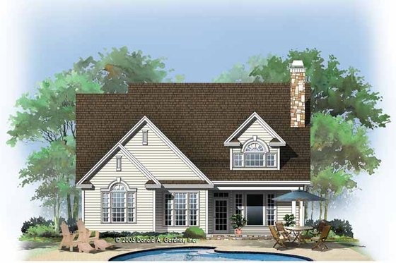Exterior - Rear Elevation for Traditional House Plan #929-771 - 4 bed, 3 bath