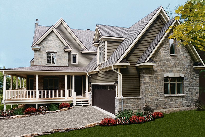 Architectural House Design - Farmhouse Exterior - Front Elevation Plan #23-587