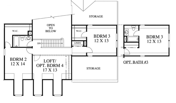 Architectural House Design - Traditional Floor Plan - Upper Floor Plan #1053-42