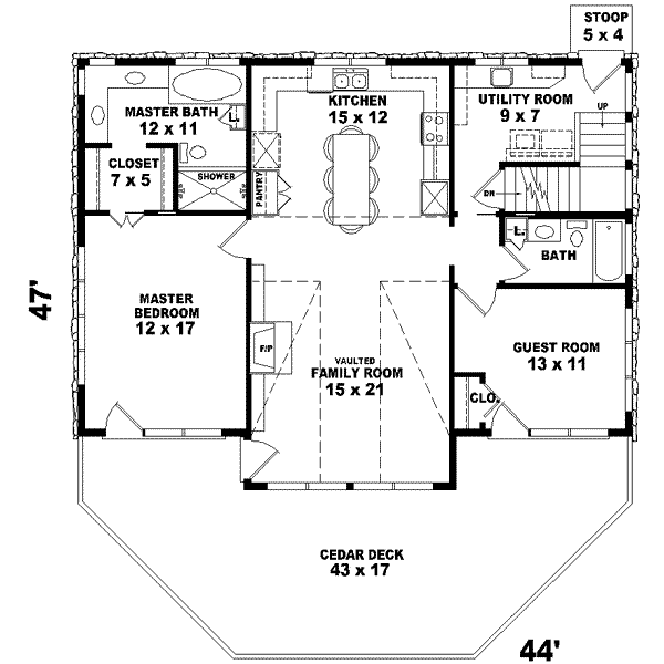 Cottage Floor Plan - Main Floor Plan #81-693