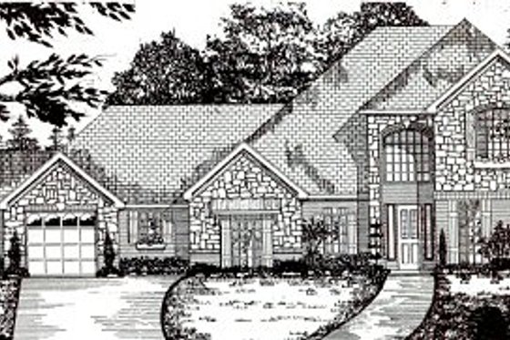 Exterior - Front Elevation for European House Plan #62-143 - 4 bed, 3.5 bath